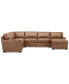 Фото #8 товара Radley 136" 5-Pc. Leather Square Corner Modular Chase Sectional, Created for Macy's