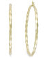 ფოტო #1 პროდუქტის Twist Hoop Earrings in 14k Gold Plated Sterling Silver or Sterling Silver (60mm)