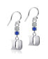 ფოტო #2 პროდუქტის Women's Duke Blue Devils Silver-Tone Dangle Crystal Earrings