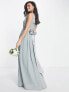Фото #1 товара TFNC Bridesmaid bow back maxi dress in sage green