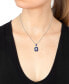 ფოტო #2 პროდუქტის EFFY® Sapphire (3/4 ct. t.w.) & Diamond (5/8 ct. t.w.) Halo 18" Pendant Necklace in 14k White Gold