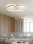 Фото #7 товара Потолочный светильник деревянный LED 24 Вт, 40 см FANLG Modern White Wood 3000 K - 6000 K с пультом дистанционного управления, круглый для спальни, гостиной, балкона, коридора, кухни [Класс энергопотребления A+]
