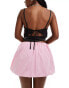 Фото #3 товара Reclaimed Vintage mini puff ball skirt in pink stripe