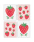 Фото #1 товара Berry Sweet Strawberry Kitchen Linen Paper Wall Art - Set of 4 Artisms 8" x 10"