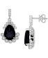 ფოტო #1 პროდუქტის Black Sapphire (6 ct. t.w.) & White Topaz ( 2-3/8 ct. t.w.) Drop Earrings in Sterling Silver