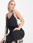 Фото #3 товара New Look tie front strappy jumpsuit in black