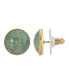 Gold-Tone Semi Precious Round Stone Stud Earrings