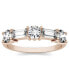 Фото #5 товара Moissanite Round and Baguette Stackable Ring (1-1/6 ct. tw. Diamond Equivalent) in 14k White or Rose Gold