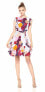 Фото #2 товара Julia Jordan 161052 Women's Ruffle Sleeve Floral Fit and flare Dress Multi Sz. 6