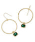 Фото #3 товара Faux Stone Gem Charm Hoop Earrings