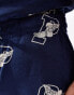 Polo Ralph Lauren all over retro sport logo terry sweat shorts in navy CO-ORD