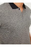 Polo Yaka Kısa Kollu Desenli Pike Erkek Tişört