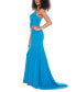 ფოტო #3 პროდუქტის Juniors' Ruched Cowlneck Gown