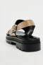 Asymmetric leather sandals