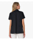 Фото #2 товара Women's Short Sleeve Button Front Cotton Poplin Fresh Start Shirt