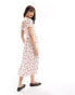 Hollister floral midi dress in white