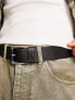 Polo Ralph Lauren pebbled leather belt in black with pony logo