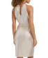 ფოტო #2 პროდუქტის Women's Chain-Neck Sleeveless Side-Tie Shift Dress