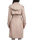 ფოტო #2 პროდუქტის Women's Petite Single-Breasted Hooded Belted Trench Coat