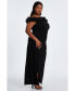 ფოტო #2 პროდუქტის Plus Size Scuba Crepe Ruffle Bardot Maxi Dress