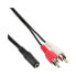 Фото #2 товара InLine Audio cable 2x RCA male / 3.5mm Stereo female 2m