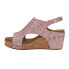 Corkys Carley Studded Glitter Wedge Womens Pink Casual Sandals 30-5316-LPNG