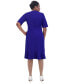 ფოტო #2 პროდუქტის Women's Round-Neck Short-Sleeve Ruffle-Hem Dress