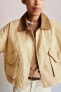 Фото #4 товара Куртка из хлопка с контрастным воротником ZARA