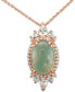 Фото #1 товара Peacock Aquaprase (14 x 10mm) & Vanilla Topaz (1 ct. t.w.) 18" Pendant Necklace in 14k Rose Gold