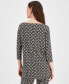 Women's Boatneck Printed 3/4-Sleeve Top, Created for Macy's