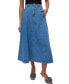 ფოტო #2 პროდუქტის Women's Brynn Cotton Midi Denim Skirt