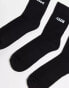 ASOS 4505 Icon 3 pack anti bacterial crew sport socks in black Черный, L - EU 42-46 - фото #2