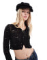 My Accessories cord baker boy hat in black - фото #1