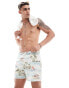 Фото #1 товара Hollister 5inch beach repeat print swim shorts in beige