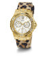 ფოტო #5 პროდუქტის Women's Multi-Function Animal Print Genuine Leather Watch 39mm