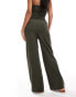 Фото #3 товара Mango drawstring relaxed co-ord trousers in dark khaki