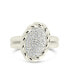 Silver-Tone or Gold-Tone Cubic Zirconia Detailed Statement Galette Ring
