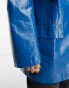 Фото #6 товара ASOS DESIGN Curve coated canvas grandad coat in blue