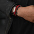 Men´s leather bracelet Dual Twisted Black-Red RR-L0138-S