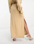 Фото #8 товара ASOS EDITION column midi skirt with side splits in camel