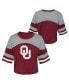 ფოტო #1 პროდუქტის Big Girls Crimson Distressed Oklahoma Sooners Sunday Friday Sleeve Stripe Jersey T-shirt