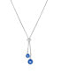 Фото #2 товара Macy's crystal 30" Adjustable Box Chain Necklace (13/50 ct. t.w.) in Fine Silver Plated Brass