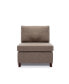 Grey Linen Middle Module Sectional Sofa with Armless Chair