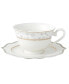 Wavy Mix and Match Bone China Service for 8-Blossom, Set of 57
