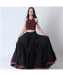 ფოტო #3 პროდუქტის Women's Full Flare Palazzo Pants with Hand Embroidered Halter Crop Top