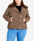 ფოტო #1 პროდუქტის Plus Size Natalia Faux Fur Collared Jacket