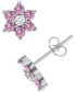 Pink & White Cubic Zirconia Flower Stud Earrings in Sterling Silver, Created for Macy's