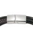 ფოტო #2 პროდუქტის Men's Black & Brown Multi-Row Leather Bracelet in Stainless Steel