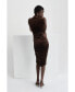 ფოტო #2 პროდუქტის Women's Sophie Velvet Mock Neck Bodycon Midi Dress