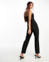 Bardot – Korsett-Jumpsuit in Schwarz